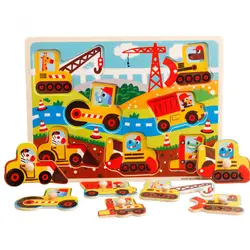 Коробка Монтессори деревянная головоломка образовательная обучения игрушечные лошадки 22 Стиль цифровой пазлы с животными 3d для детей Infantil