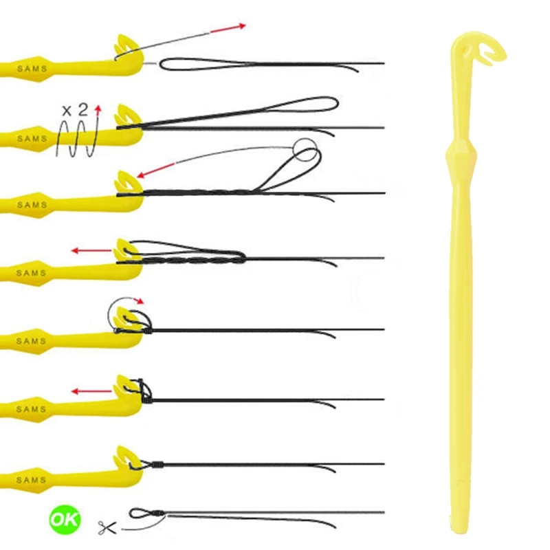 

Nail Typing Node and Disgorger Hook Loop Fast Draw Fishing Tool with Subordination Hook Yellow Plastic Level Line Tool Kit -08