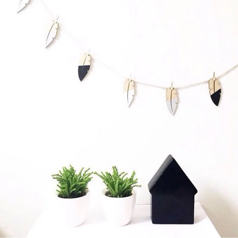 

Nordic 10pcs/Set Woodchips Baby Kids Room Decoration Accessories Wooden Swan DIY Wood Banner For Wall Background Party Decor INS