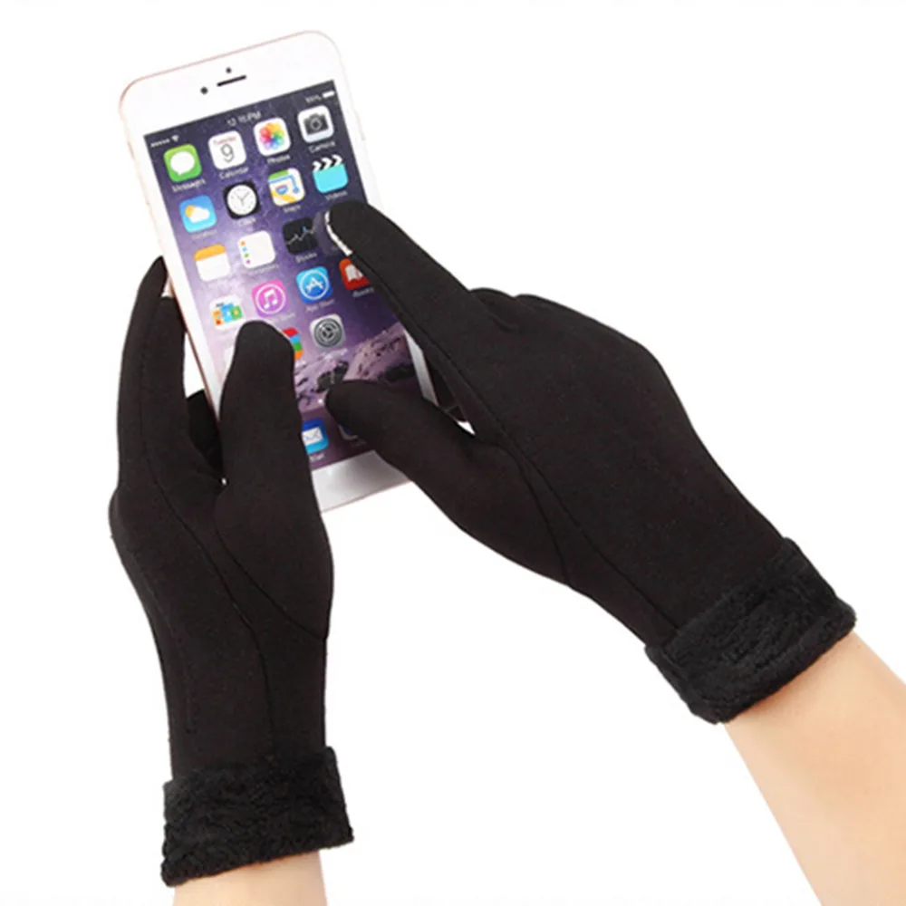 Aotu 1 pair Skiing font b Gloves b font Winter Thickening Woman Phone Touch Screen font