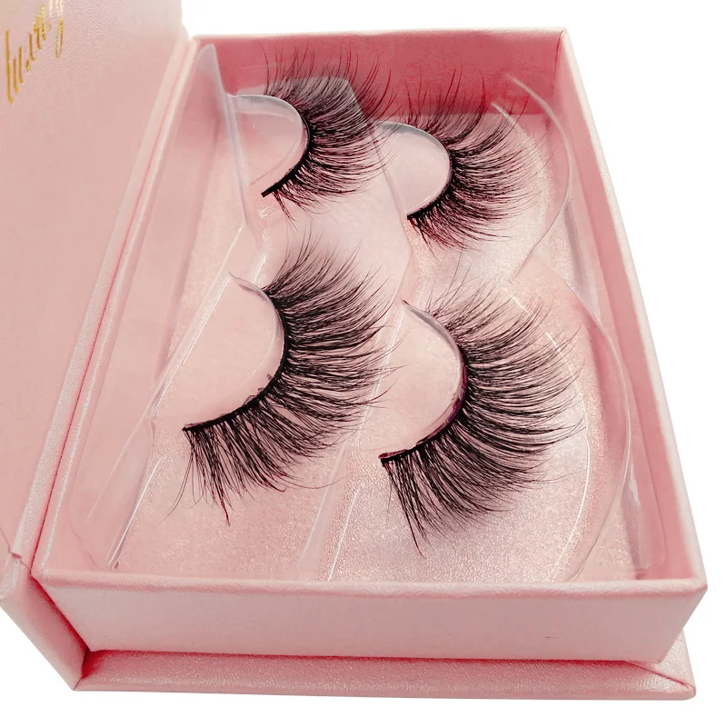 SHIDISHANGPIN#82 16mm 2Pairs natural long 3D false eyelashes make up faux eyelash with box drop shipping