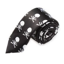 Мужской модный Повседневный тонкий узкий галстук, формальный галстук для свадебной вечеринки,#37(черный+ белый череп