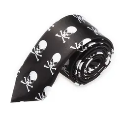 Мужской модный Повседневный тонкий узкий галстук, формальный галстук для свадебной вечеринки, #37 (черный + белый череп)
