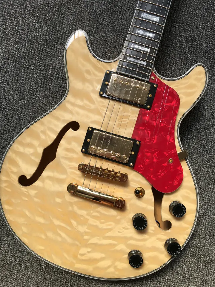 

Free Shipping 2018 New ES-339 Small Jazz Electric Guitar ebony fingerboard 339 natural color body/quilted maple top ES339 Top Qu