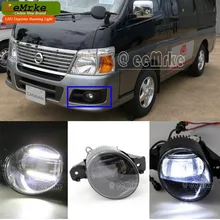 eeMrke Guiding Led DRL For NISSAN Caravan URVAN Bus E25 2007 2in1 LED Fog Lights With Q5 Lens Daytime Running Lights