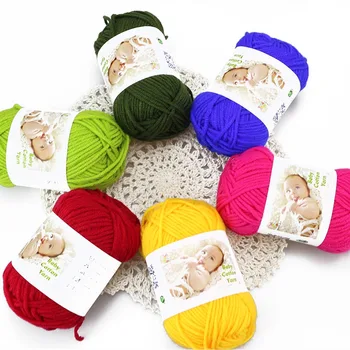 

500g/20PCS Baby Milk Cotton Crochet Roving Yarn For Hand Knitting Eco-Friendly Dyed DIY Blanket Scarf Thread laine a tricoter