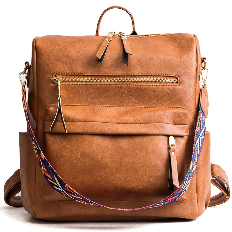 Ретро Большой Вместительный женский рюкзак из мягкой кожи, женский рюкзак для путешествий, рюкзаки на плечо, школьные сумки, Mochila Back Pack - Цвет: Коричневый
