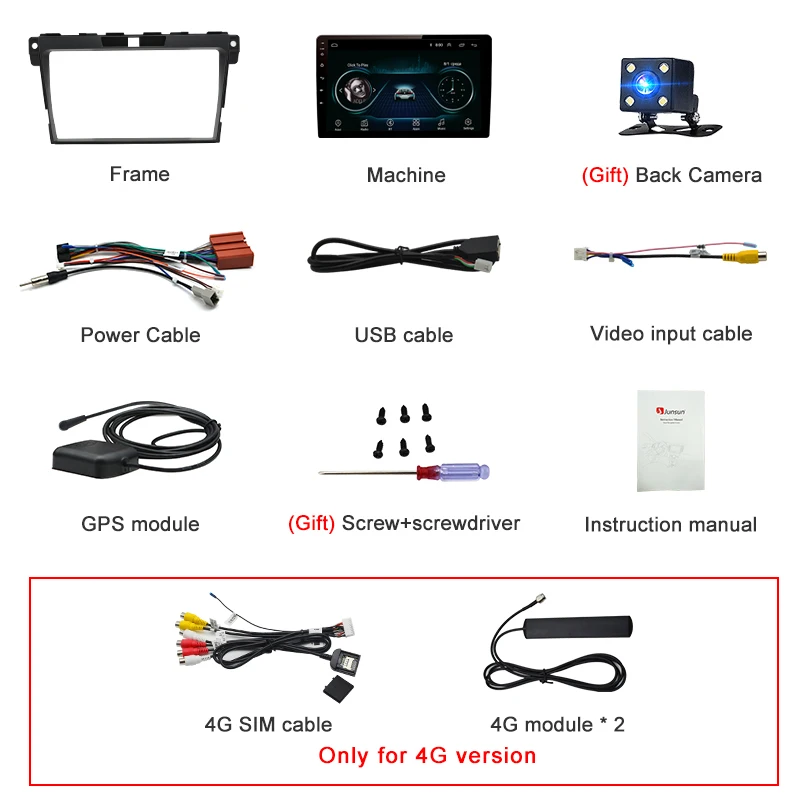 Discount Junsun V1 2G+32G Android 9.0 DSP Car Radio Multimedia Video Player Navigation GPS For Mazda Cx-7 cx7 2008-2015 2 din DVD stereo 5