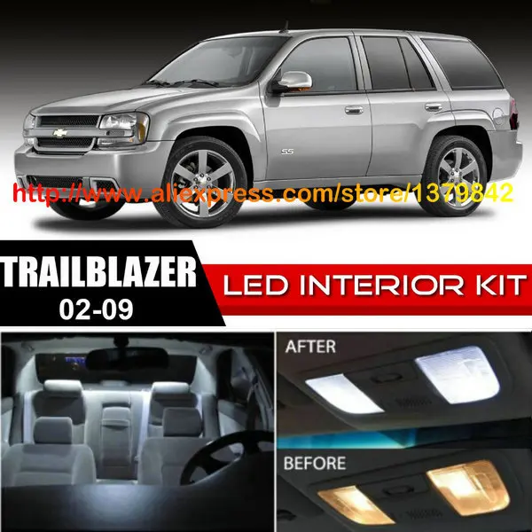 

Free Shipping 16Pcs/Lot car-styling Xenon White Canbus Package Kit LED Interior Lights For 02-09 Chevy Trailblazer