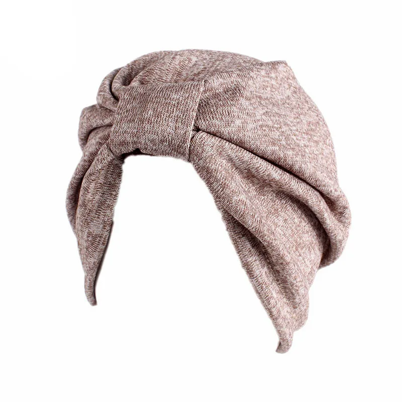 Мусульманская однотонная эластичная хлопковая шапка-тюрбан с рюшами, бандана, шарф, чемотерапия, шапочка при химиотерапии, головные уборы, хиджаб, выпадение волос
