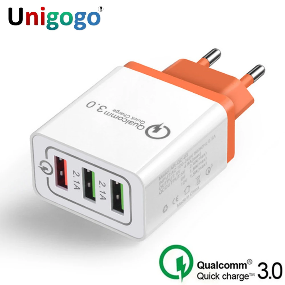 Быстрая зарядка 3,0 USB зарядное устройство EU US plug Charge QC3.0 Быстрая зарядка 3 порта дорожное настенное зарядное устройство для iPhone samsung Xiaomi huawei