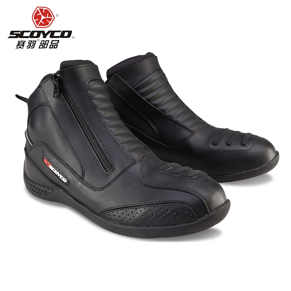 

SCOYCO Men's Motorcycle YKK ZIPPER Boots Motorbike Bota Motociclista Moto Shoes Motocross Boots Chaussure Moto botas MBT002