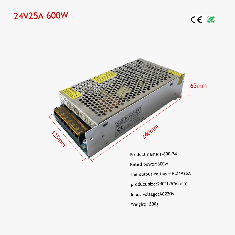 AC110V/220 V постоянного тока до DC5V 12 V 24 V 1A для 60A трансформаторы светодиодный драйвер Мощность адаптер для Светодиодные ленты Выключатель света