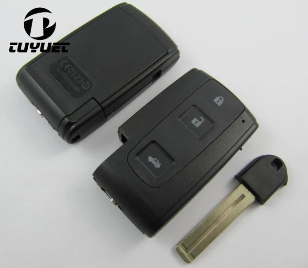 2PCS NEW !Smart Key Card Shell For Toyota Crown 3 Button (With Smart Key Blade )