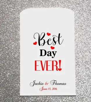 

personalized Best Day Ever Wedding candy Buffet treat gift Donut Petal Toss bags engagement party Bakery Cookie Favor packets