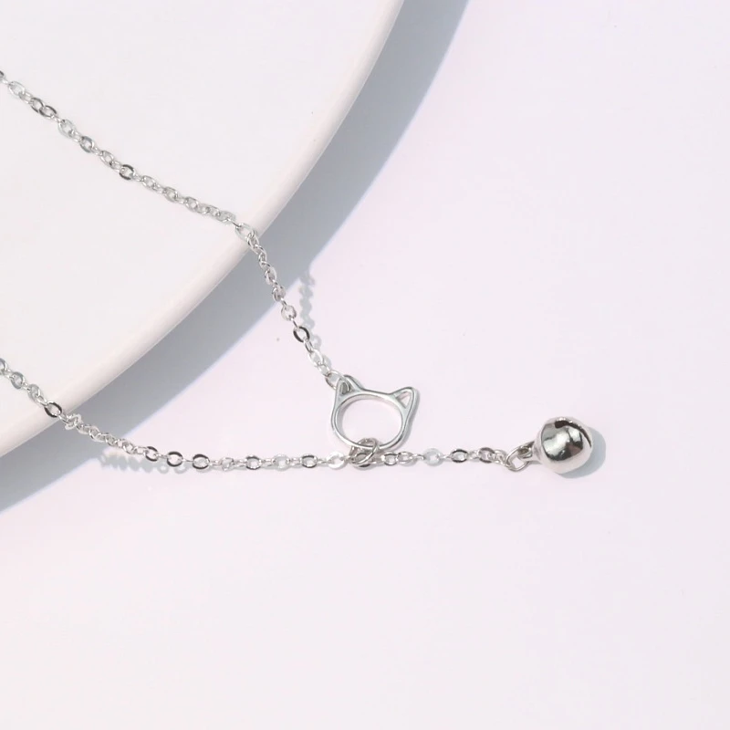 Модный серебряный вырезанный Колокольчик для кошки кулон ожерелье с кисточкой для женщин дамы девушки подарок на день рождения ювелирные изделия оптом