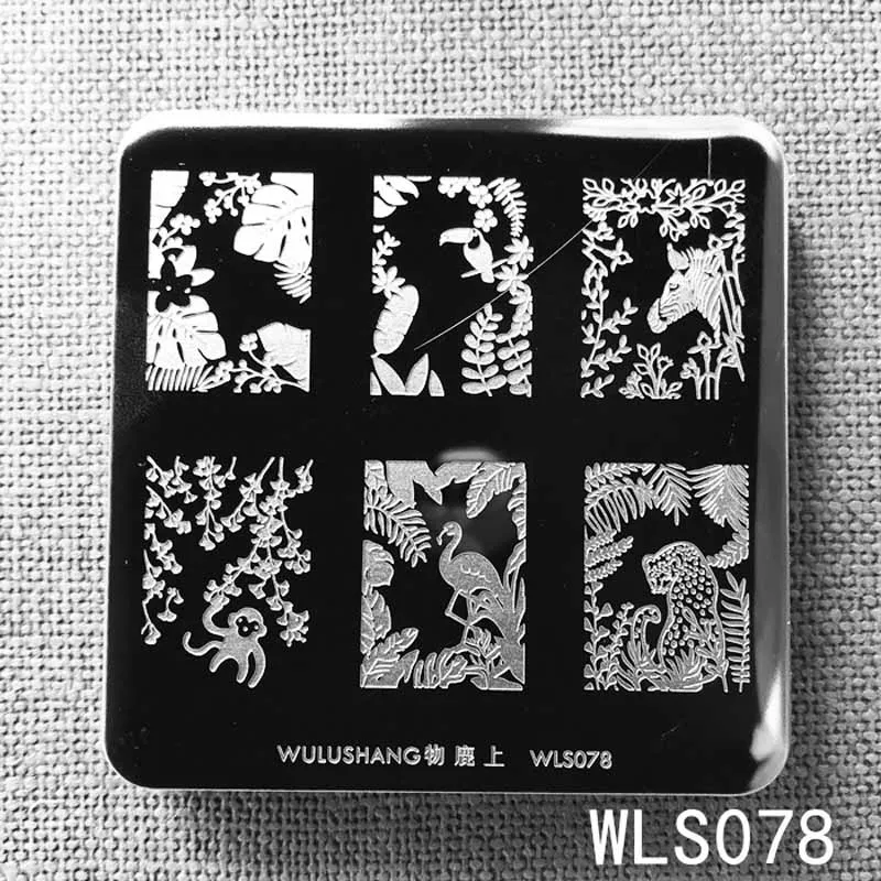 6*6 см квадратные пластины для штамповки ногтей wulushang персонаж животных шаблон для дизайна ногтей штамп штамповка шаблон и форма для ногтей трафареты - Цвет: wls78