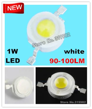 

500pcs/lot WholeSale, Epistar chip 90-100LM 1W Leds beads white, 6000-6500K led lamps, 1W leds 90-100 lumen, (No: JY9-1W-PW )