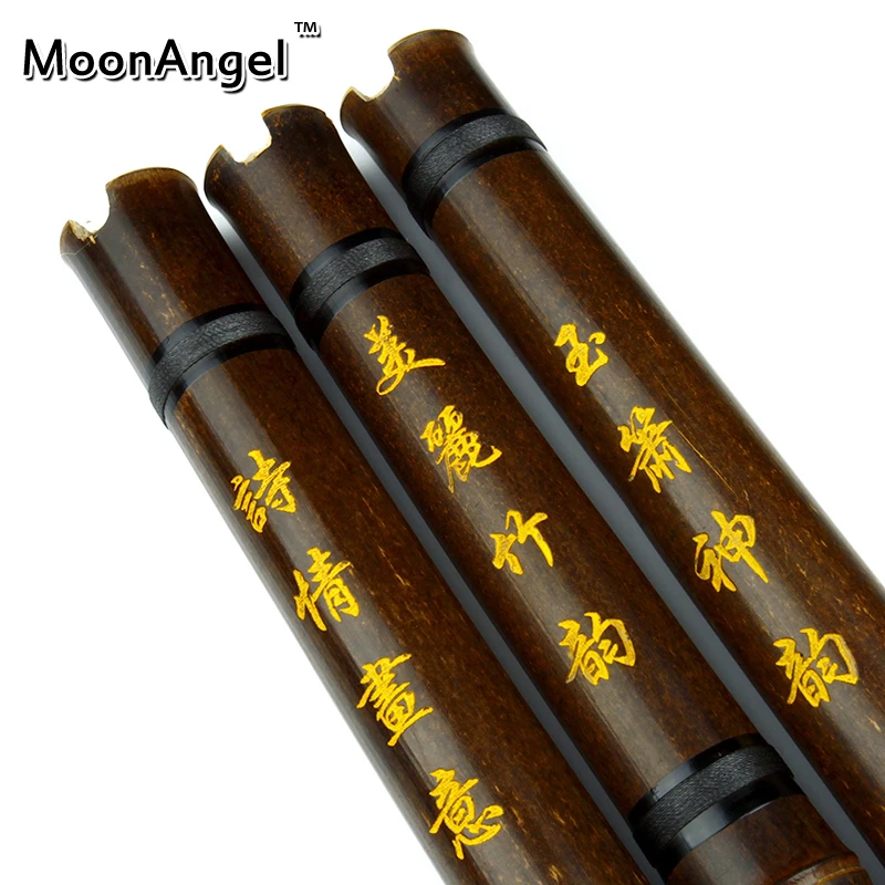 Один набор Китайский Бамбуковые флейты Сяо фиолетовый бамбука с китайский узел и сумка