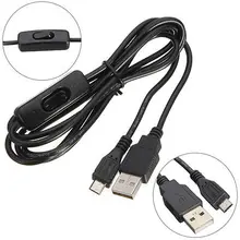 1.5m Micro USB Power Supply Charger Cable Wire w/ ON/OFF Switch For Raspberry Pi