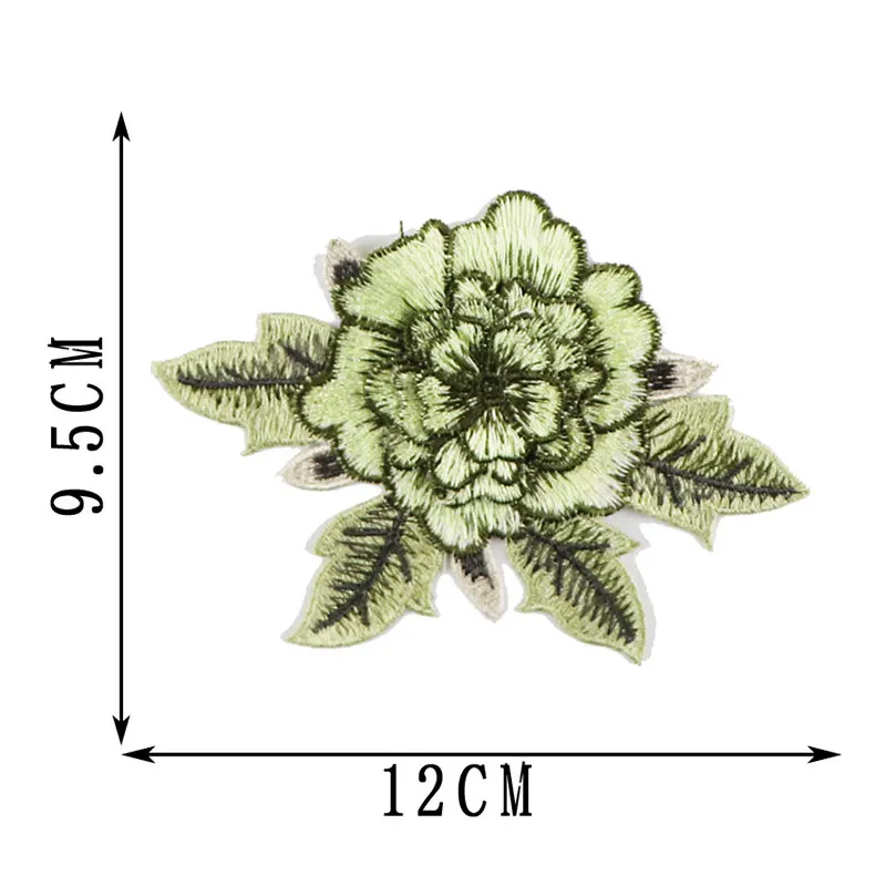 DIY одежды патч 1 шт./2 шт. для джинсовые эмблемы сумки пришить на вышивку стикер для рукоделия розы аксессуары для одежды аппликация - Цвет: Зеленый