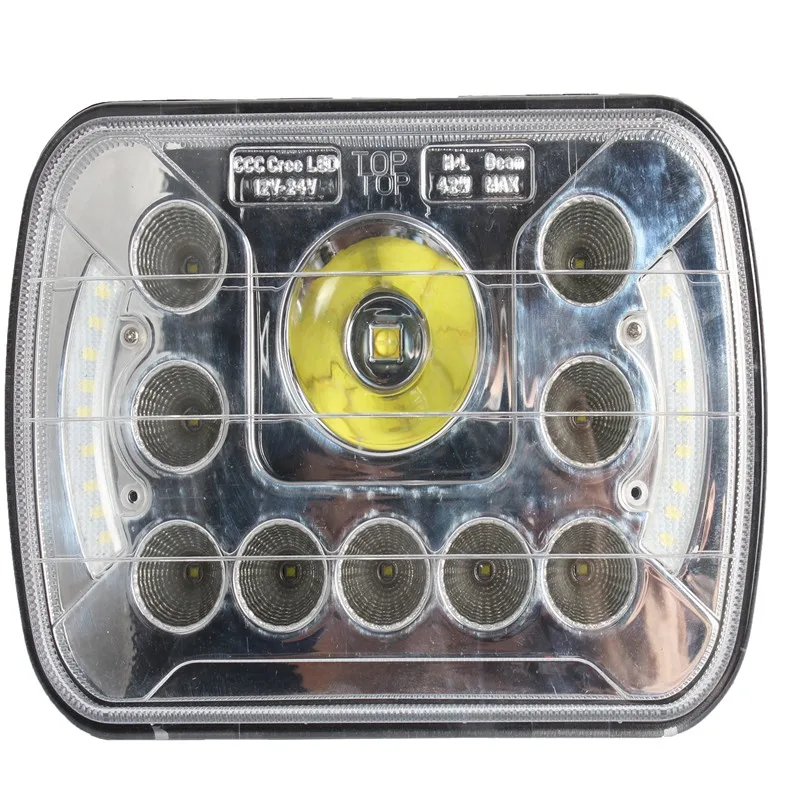 

E9 Mark 7x5 inch 7" x 5" LED Driving Light High low beams With Halo in one 45W LED Work Light Headlight For Jeep Truck Headlight