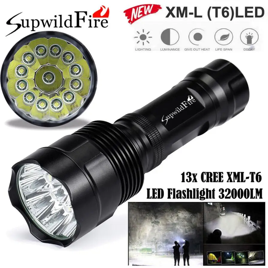

2017 NEW Super Bright 32000Lm 13x XM-L T6 LED 5-Mode 18650 Flashlight Torch Light Lamp S911