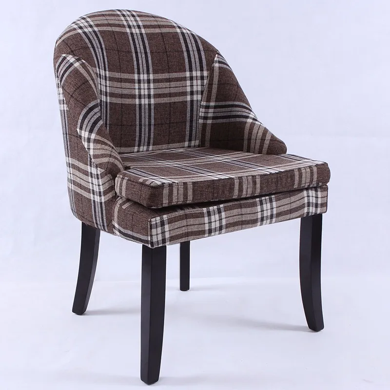 Стулья для кафе мебель для кафе из массива дерева+ хлопок ткань стулья луи кофе стул столовая стул шезлонг Америка мебель минималистский
