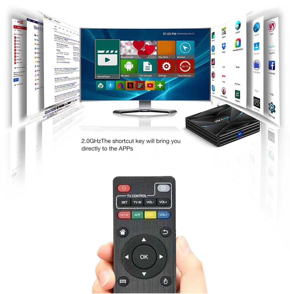 HK1 Play Android 9.0TV Box Amlogic S905X2 2GB 16 GB/4 GB 32 GB/64G quad core 2,4G+ 5G WiFi Bluetooth 4,1 4K телеприставка медиаплеер
