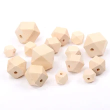 Miçangas espaçadoras geométricas sem acabamento, facetadas de madeira natural, para fazer jóias diy, 10mm 12mm 14mm 16mm acessório mt0212/12