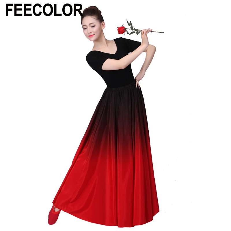 FEECOLOR танец фламенко юбка испанский Танцы костюмы для сцены для женщин vestido фламенко 360 градусов TF001