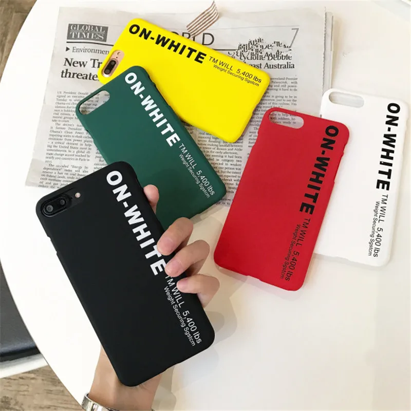 

Off On White Phone Bags Cases for iPhone 5 SE 5SE 6 S 6s 7 8 Plus X Cover Matte PC Case coque for iPhone5 iphone6 capinha funda