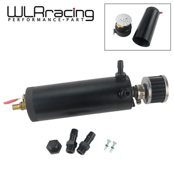 

Universal 3/8" NPT Inlet Outlet 2-port Longer Oil Catch Can Tank with Breather Filter Engine Mini Oil Separator