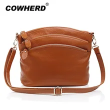 Первый слой коровья кожа сумки на плечо для женщин Мумия Повседневная сумка с 3 карманами на молнии, 4 цвета, природа мягкая трогательная