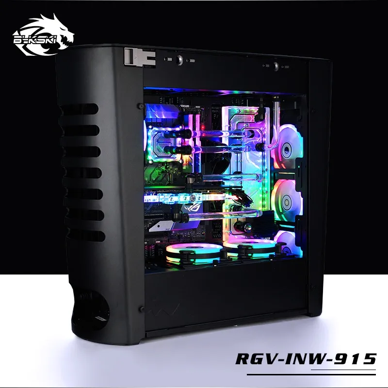  BYKSKI Acrylic Board Water Channel Solution use for IN WIN 915 Computer Case for CPU and GPU Block 