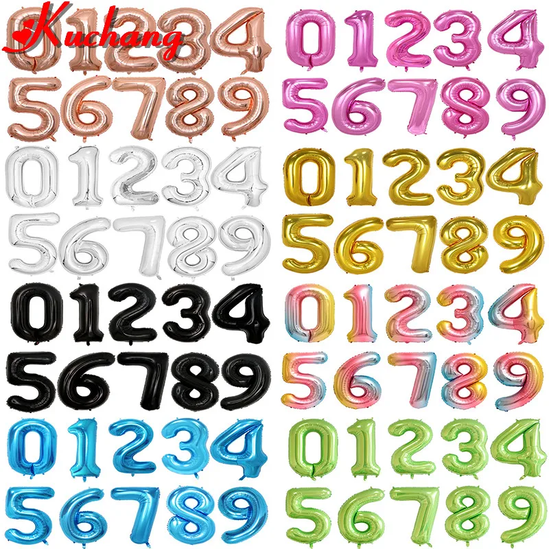 40 дюймовые розовые золотые серебряные градиентные Зеленые Синие фольгированные
