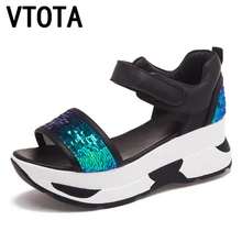 VTOTA Platform Sandals Summer Shoes Woman Soft Leather Casual Open Toe Gladiator Shoes Women Shoes Women Wedges Sandals R25