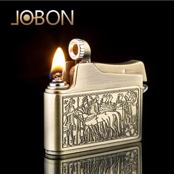 

Jobon JOBON 615 Vintage kerosene windproof lighter retro pressing type and character of ultra-thin Egypt