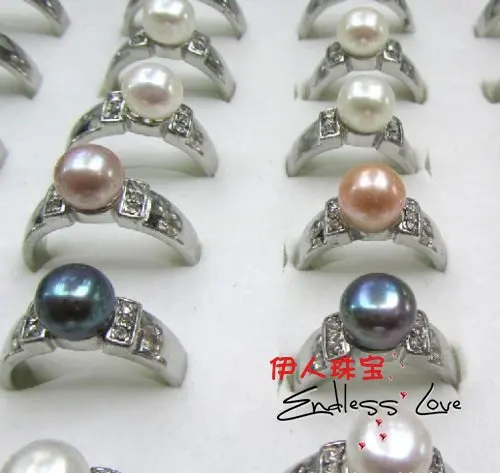 

MIX COLOR!! Fashion Freshwater Pearl Ring Jewelry Graceful Gorgeous Jewellery Nice Looking Accessory, 36pcs/lot