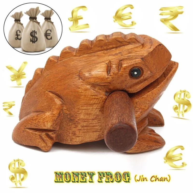 1 xдеревянный животное денежная жаба Clackers детский музыкальный инструмент перкуссия игрушка Декор