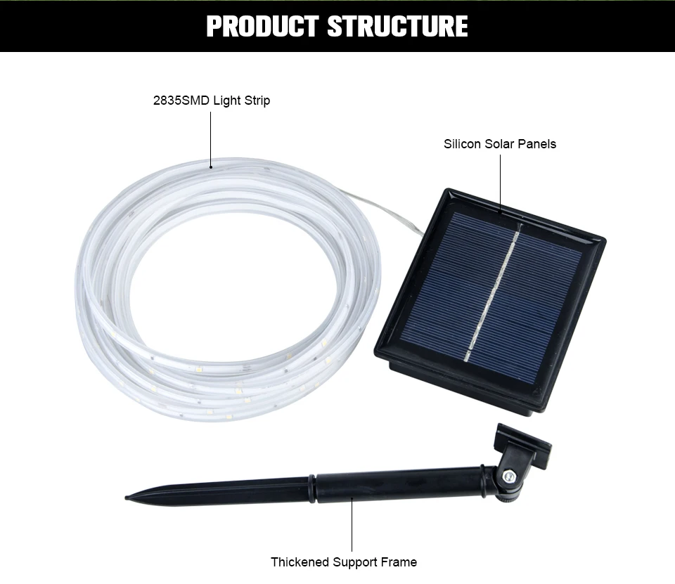 Waterproof Ip68 Solar Lamp Ribbon Tape String Lights Led Ribbon Tape String Lights Solar Led