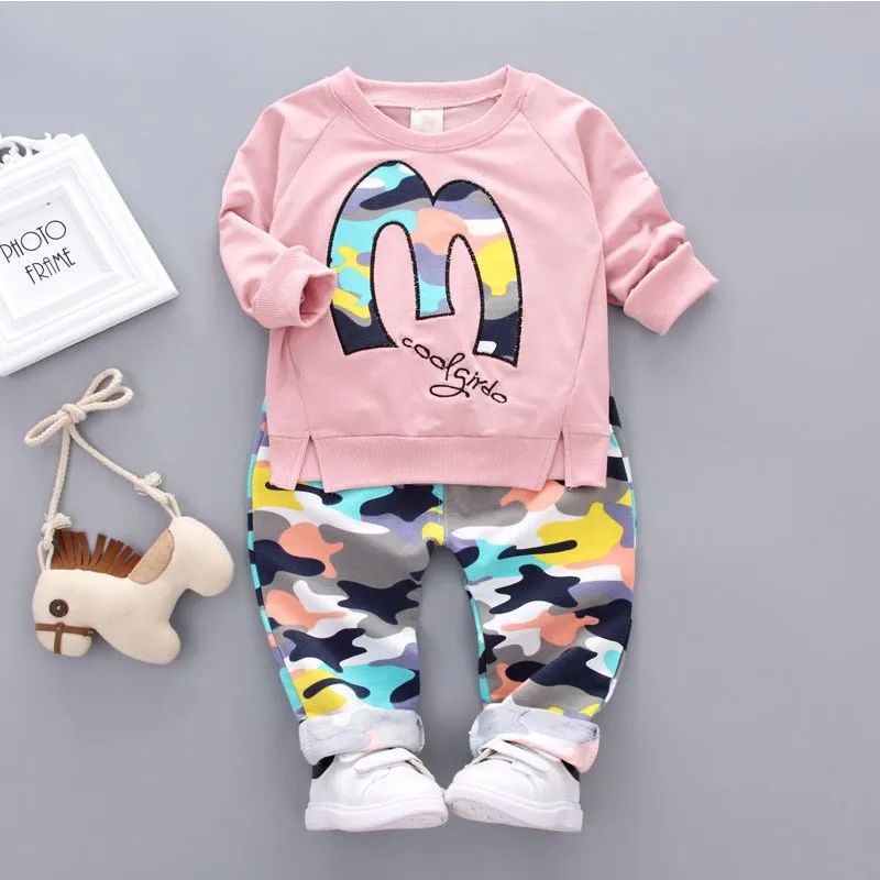 

Kids Autumn Clothes Camouflage Letter Printed Girl T-shirt Set Casual Children Clothing Boys Winter Clothes For Kids