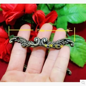 

50pcs 75mm Small Antique Brass jewelry box drawer small handle alloy handle mini gift box accessories With Screw