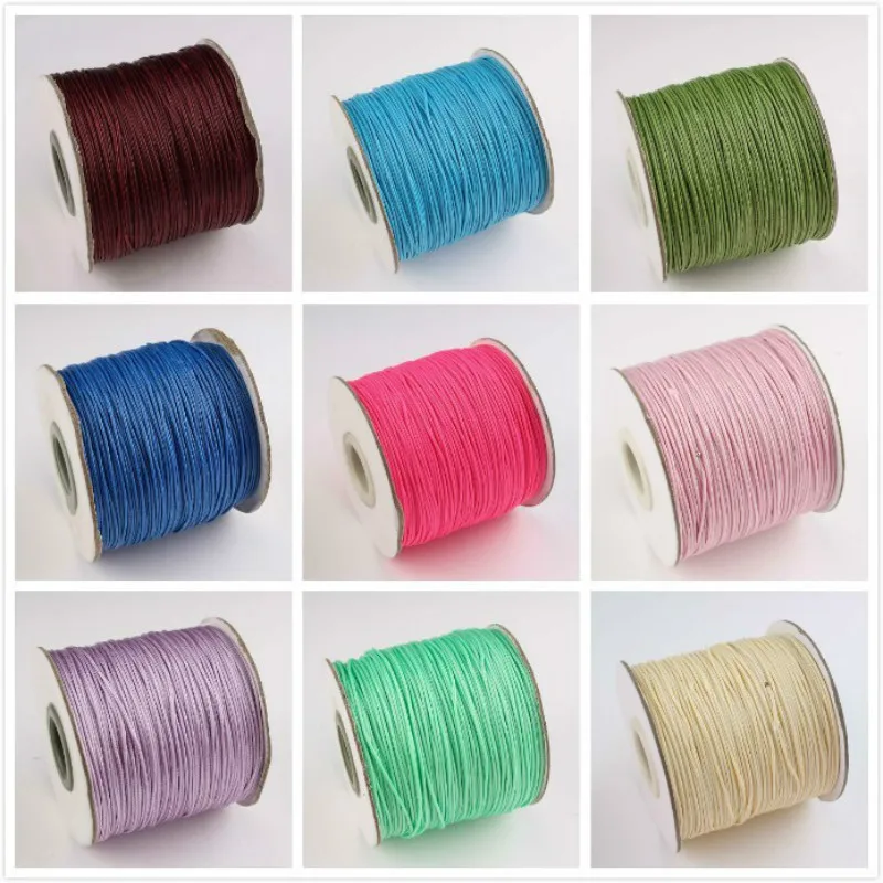 

Taidian 1.0/1.5mm Waxed Thread Cord String Strap Necklace Rope Bead For Jewelry Making DIY Bracelet 50meters/lot