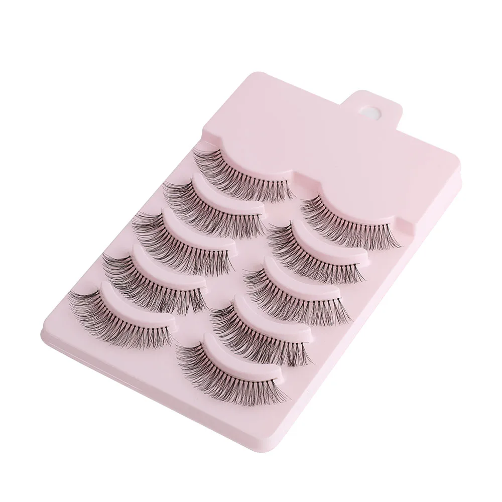 

5 Pairs Natural Sparse Cross Fake Eye Lashes Extension Tools Makeup Long Full Strip Black False Eyelashes cilios posticos