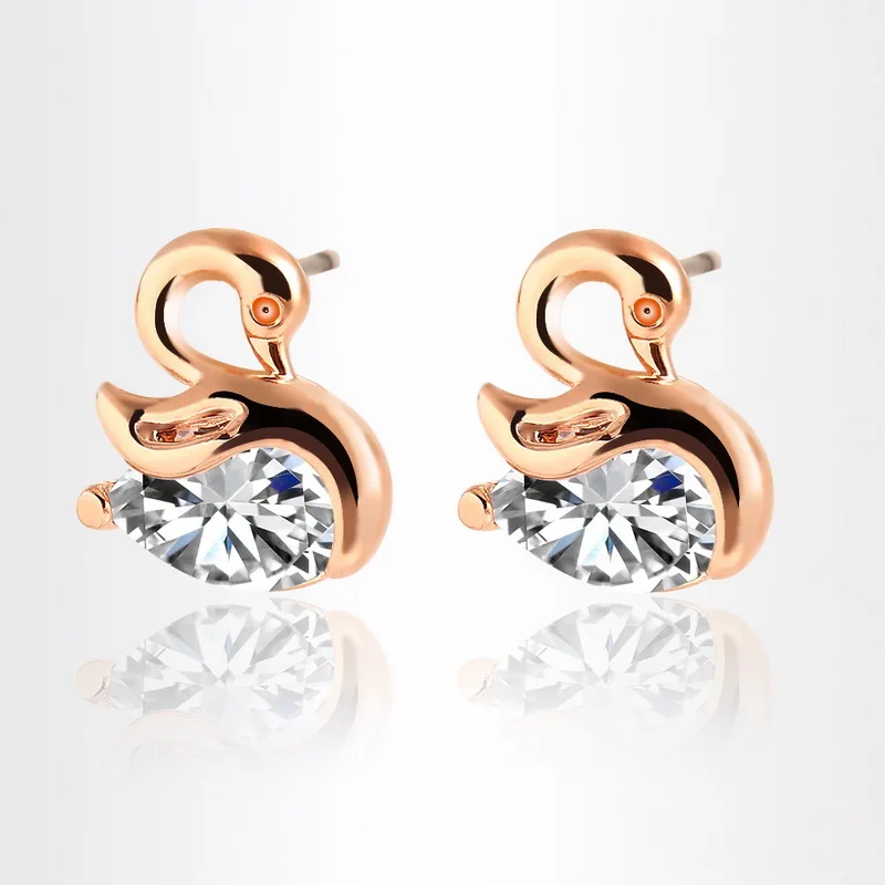 

2017 Fashion Crystal Earrings Little Swan Metal And Zircon Earrings Earrings Female Austrian Crystal Starfish Earrings Girls