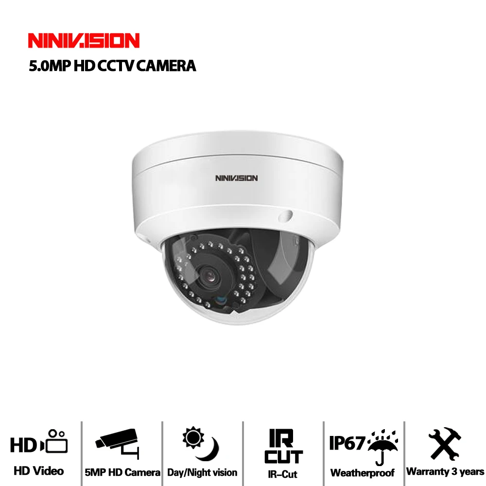  NIVISION H.265 5MP Surveillance CCTV Camera Vandalproof 5MP HD Camera Motion Detection IR Cut Night
