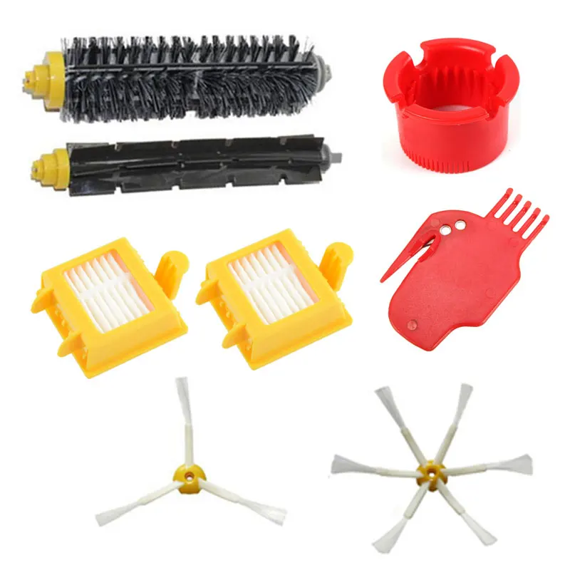 

2 Filters, 1Flexible Beater Brush1Bristle Brush 1 Cleaning Tool 4 Side Brushes For iRobot Roomba 700 Series 750 760 770 780 790