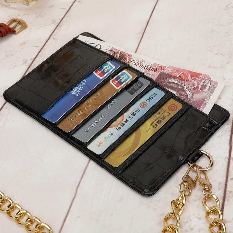 Genuine Leather Mobile Phone Card Holder Embossed Serpentine Leather Phone Wallet Python Leather Pouch With Lanyardr Phone Bag