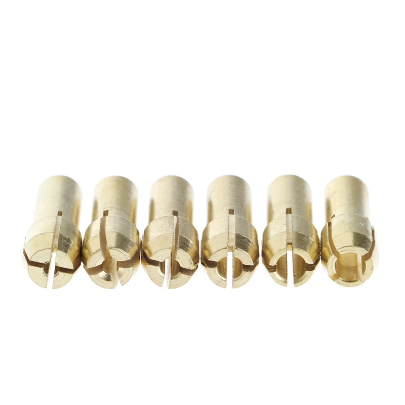 7Pcs Brass Collet 1.0/1.6/2.0/2.4/3.0/3.2 + Check M8*0.75 Fits Rotary Tools